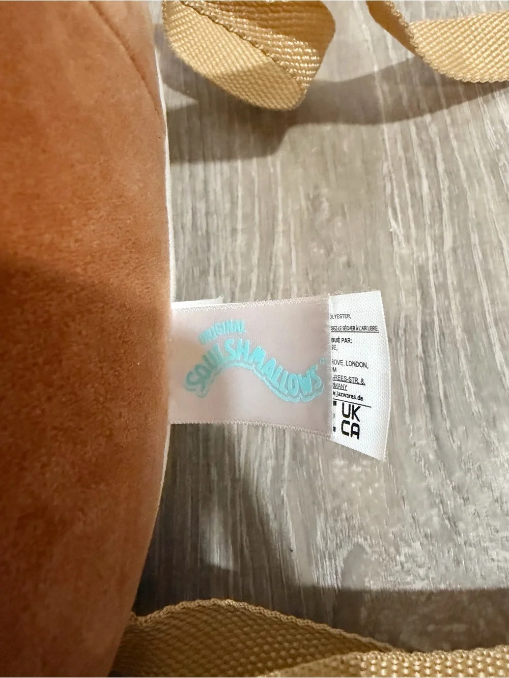 Squishmallows Dog Boba Tea Plush Backpack Brown Kawaii Kids Character Bag 12”
